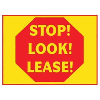 Image for Aluminum Stop Look Lease Reflective Amenity Sign, Yellow/Red, 24 x 18 from HD Supply