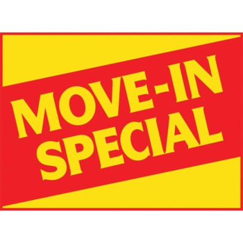 Image for Aluminum Move In Special Reflective Amenity Sign, Yellow/red, 24 X 18 from HD Supply