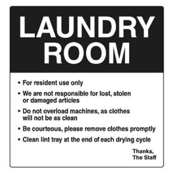 Image for Coordinated Laundry Interior Sign, Black/White, 12-1/4 x 12-3/4 from HD Supply