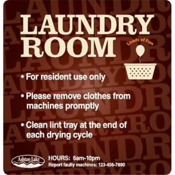 Image for Semi-Custom Coordinated Laundry Interior Sign, Brown, 12-1/4 X 12-3/4 from HD Supply