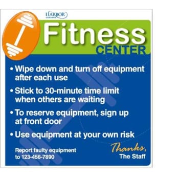 Image for Semi-Custom Coordinated Fitness Center Sign Blue/green, 12-1/4 X 12-3/4 from HD Supply