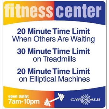 Semi-Custom Coordinated Fitness Center Sign Orange/blue, 12-1/4 X 12-3/4