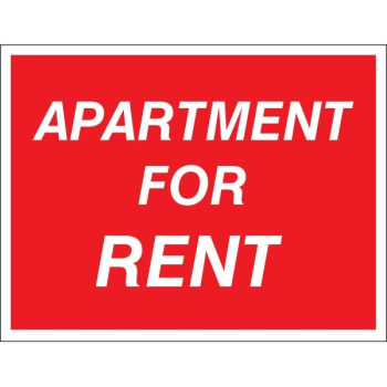Image for Apartment for Rent Amenity Sign, Red and White Aluminum, 24 x 18 from HD Supply