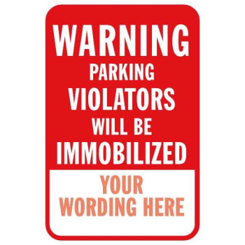 Image for Semi-Custom Warning Parking Violators Sign, Non-Reflective, 12 x 18 from HD Supply