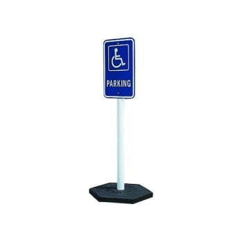Image for Portable Rubber Base Stanchion with 18 lb. Base, 4' Post from HD Supply