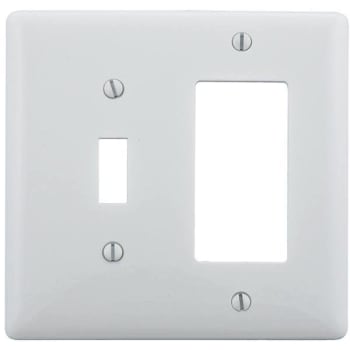Image for Hubbell 2-Gang White Toggle And Decorator Wall Plate from HD Supply