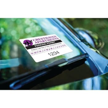 Image for Custom Parking Permit With Front Adhesive, 3"x2", Month-Year, Package Of 100 from HD Supply