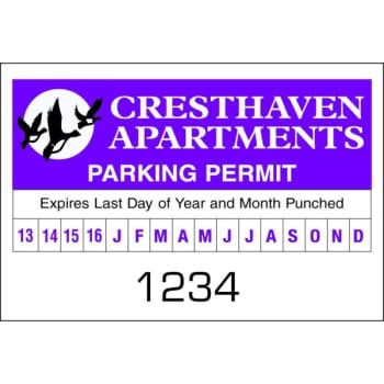 Image for Custom Parking Permit With Back Adhesive, 3"x2", Month-Year, Package Of 100 from HD Supply