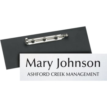 Image for Name Tag with Pin Backing, Silver, 3 x 1 from HD Supply