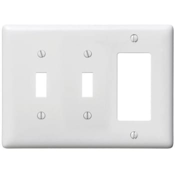 Image for Hubbell 3-Gang White Toggle And Decorator Wall Plate from HD Supply