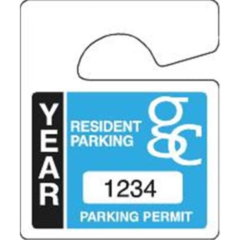 Image for Custom Parking Permit Hang Tag, Small 2-1/2"x3", Package Of 100 from HD Supply