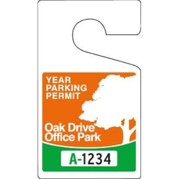 Custom Plastic Hang Tag Parking Permit, Large, Package of 100