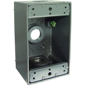 Image for Bell N3r Aluminum Gray 1-Gang Weatherproof Electrical Box With 2 Closure Plugs from HD Supply