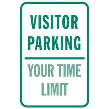 Semi-Custom Visitor Parking/Time Limit Sign, Non-Reflective, 12 x 18