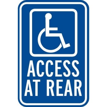 Image for Access at Rear Disabled Parking Sign, Non-Reflective, 12 x 18 from HD Supply