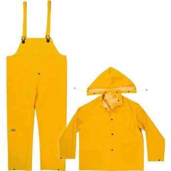 Image for Clc Unisex X-Large Yellow 3-Piece Heavyweight Pvc Rain Suit from HD Supply