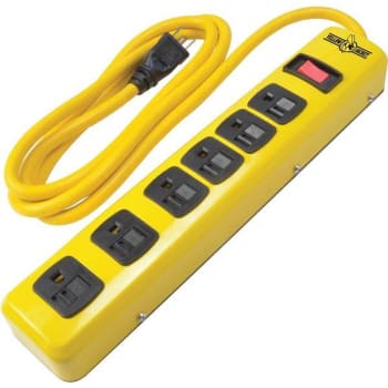 Image for Yellow Jacket 6 Ft 6-Outlet Metal Heavy-Duty Power Strip With On/off Switch from HD Supply