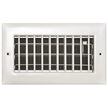 Truaire 8 In X 4 In 1-Way Steel Adjustable Wall/ceiling Register In White