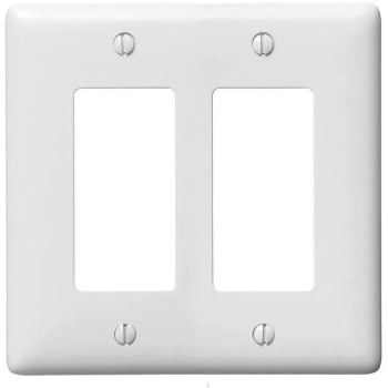 Image for Hubbell 2-Gang Medium Size Decorator Wall Plate - White from HD Supply
