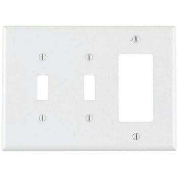 Image for Leviton White 3-Gang 2-Toggle/1-Decorator/rocker Wall Plate from HD Supply