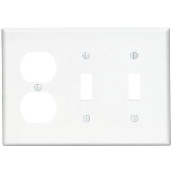 Image for Leviton White 3-Gang 2-Toggle/1-Duplex Wall Plate from HD Supply