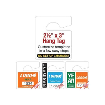 Image for Small Custom Plastic Parking Permit Tags, Reflective, Package Of 100 from HD Supply