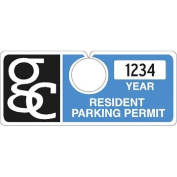Image for Custom Plastic Hang Tag Parking Permit Tag, Horizontal, Package Of 100 from HD Supply