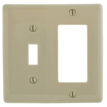 Image for Hubbell 2-Gang Ivory Toggle And Decorator Wall Plate from HD Supply