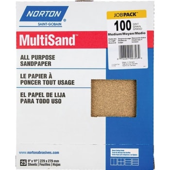 Image for Norton® Multisand™ 9 X 11 All-Purpose Sandpaper, 100 Grit, Package Of 25 from HD Supply