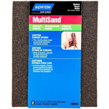 Image for Norton® Multisand™ 4-1/2 X 5-1/2 X 3/16"sanding Sponge,medium Grit,package Of 2 from HD Supply
