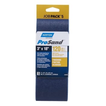 Image for Norton® Prosand™ 3 X 18" Sanding Belt, 120 Grit, Package Of 5 from HD Supply
