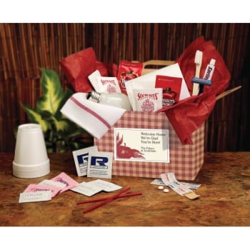 Image for First Day Essentials Gift Box, Burgundy Gingham Design from HD Supply