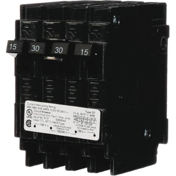 Image for Siemens Triplex 2-Outer 15a 1-Pole And 1-Inner 30a 2-Pole Circuit Breaker from HD Supply