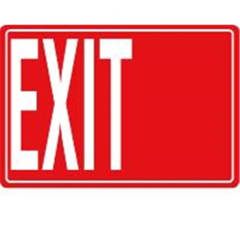 Image for Exit Interior Sign, White On Red, 10 X 7 from HD Supply