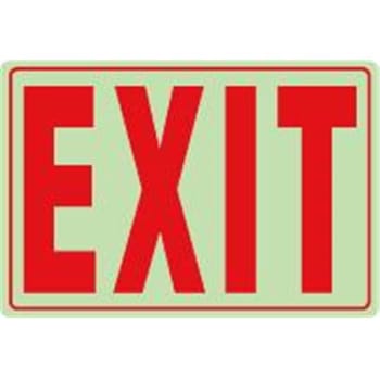 Image for Exit Interior Sign, Glow In The Dark, 10 X 7 from HD Supply