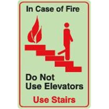 Image for In Case of Fire Interior Sign, Glow in the Dark, 6 x 9 from HD Supply