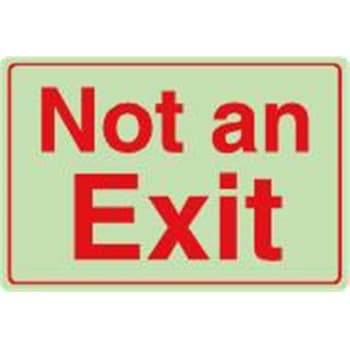 Not An Exit Interior Sign, Glow in the Dark, 9 x 6