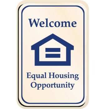 Image for Equal Housing Sign, Blue on Ivory, 6 x 9 from HD Supply
