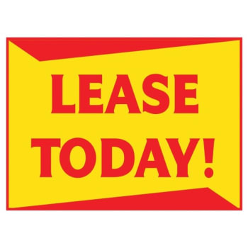 Image for Aluminum Lease Today Amenity Sign, Red and Yellow, 24 x 18 from HD Supply