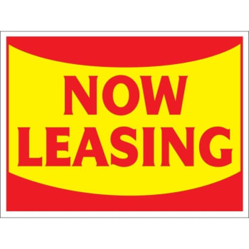 Image for Aluminum Now Leasing Amenity Sign, Red and Yellow, 24 x 18 from HD Supply