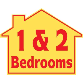 Promotional 1 & 2 Bedroom House Sign, 22-1/2 x 18