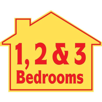Image for Promotional 1, 2 & 3 Bedrooms House Sign, 22-1/2 X 18 from HD Supply