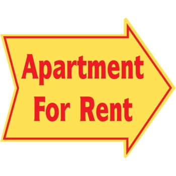 Image for Promotional Apartment for Rent Arrow Sign, 22-1/2 x 18 from HD Supply