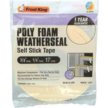 Image for Frost King 3/4 In X 1/4 In X 17 Ft White Poly Foam Window Weatherstrip from HD Supply