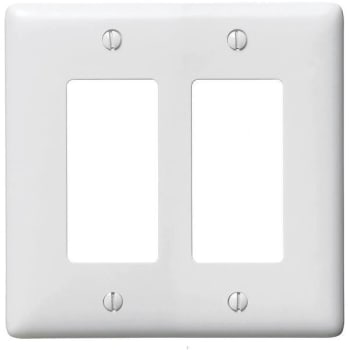 Image for Hubbell 2-Gang Decorator Wall Plate - White from HD Supply
