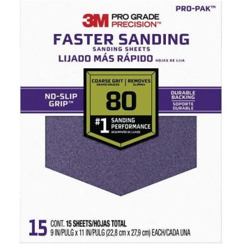 Image for 3m Pro Grade Precision 9 In X 11 In 80 Grit Coarse Sanding Sheets Package Of 15 from HD Supply