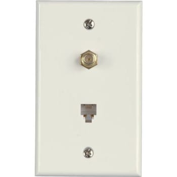 Image for Westek 1-Gang Catv F-Type Connector, Phone Jack, Wall Plate, White Package Of 10 from HD Supply