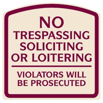 Image for No Trespassing Designer Sign, Burgundy on Ivory, Non-Reflective, 16 x 16 from HD Supply