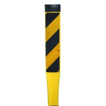 Surface Mount Post with Flat Top, Yellow & Black Reflective
