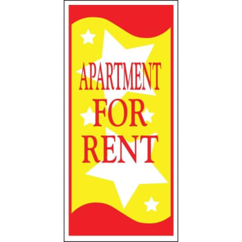 Apartment For Rent Lawn Banner, Red And Yellow, 15 X 32